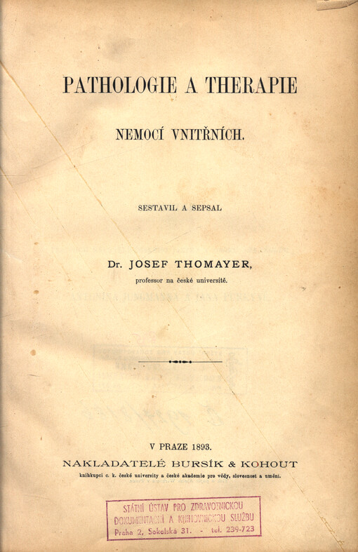 Pathologie a therapie nemocí vnitřních