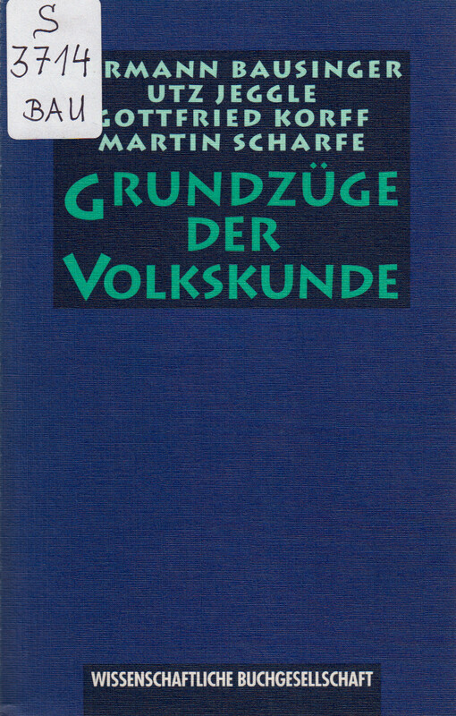 Grundzüge der Volkskunde :