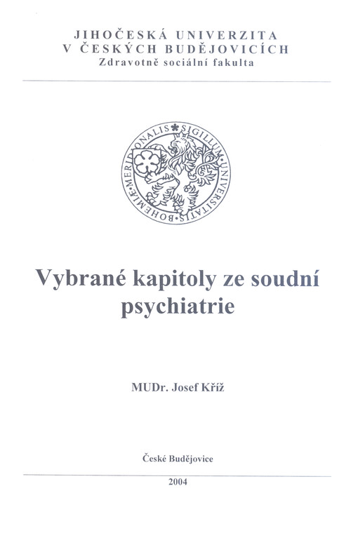 Vybrané kapitoly ze soudní psychiatrie
