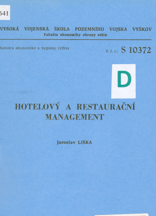 Hotelový a restaurační management