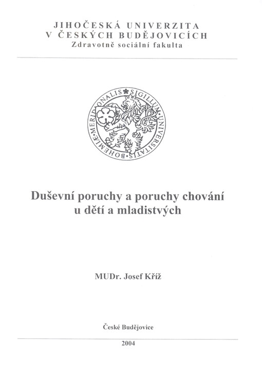 Duševní poruchy a poruchy chování u dětí a mladistvých