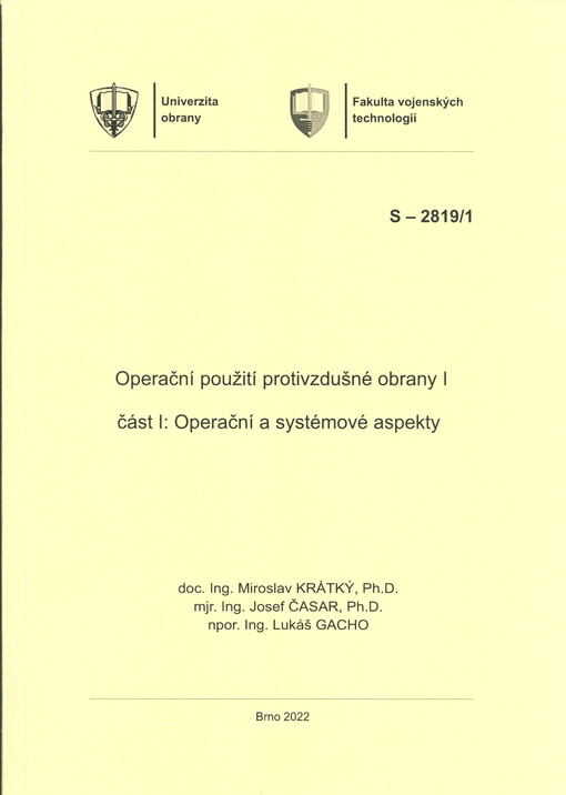 Operační použití protivzdušné obrany I. Část I, Operační a systémové aspekty