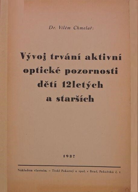 Vývoj trvání aktivní optické pozornosti dětí 12letých a starších