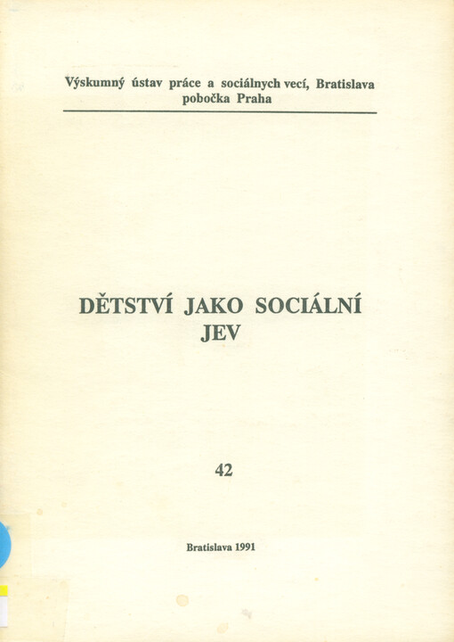 Dětství jako sociální jev