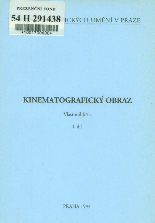 Kinematografický obraz. I. díl