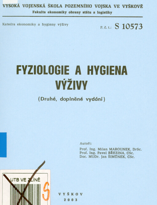 Fyziologie a hygiena výživy