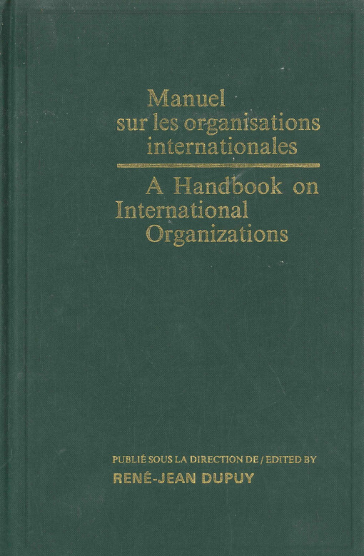 Manuel sur les organisations internationales