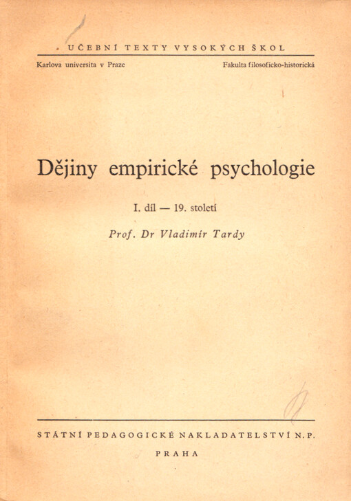 Dějiny empirické psychologie. I. díl, 19. století