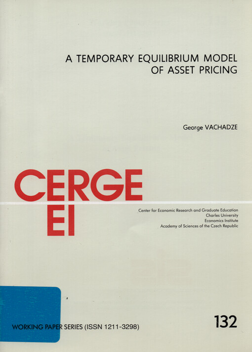 A temporary equilibrium model of asset pricing