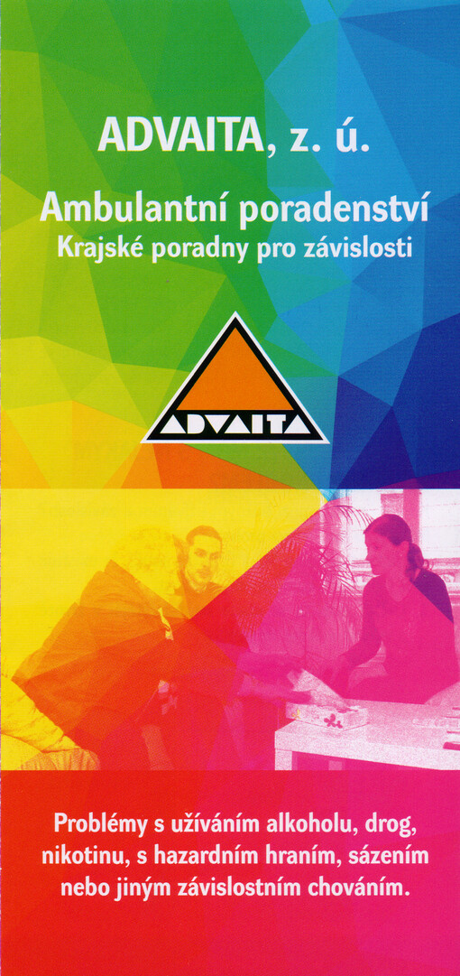 Ambulantní poradenství : krajské poradny pro závislost : problémy s užíváním alkoholu, drog, nikotinu, s hazardním hraním, sázením nebo jiným závislostním chováním