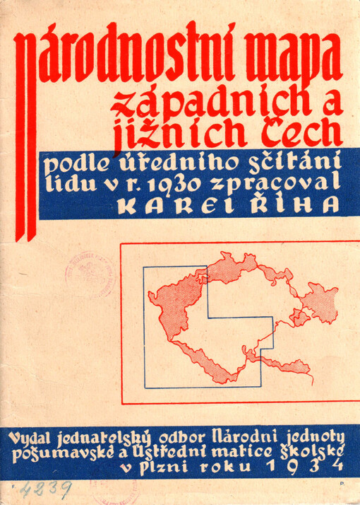 Národnostní mapa západních a jižních Čech : podle úředního sčítání lidu v r. 1930