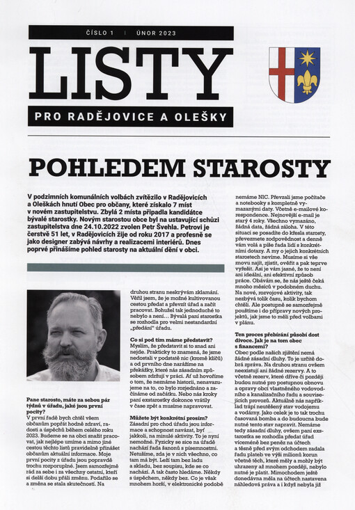 Listy pro Radějovice a Olešky