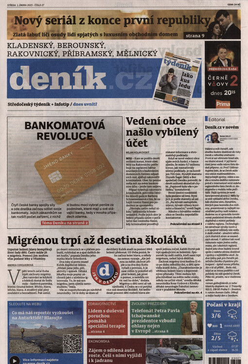 Kladenský, berounský, rakovnický, příbramský, mělnický deník