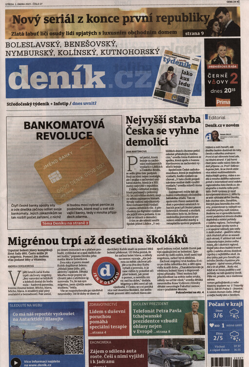 Boleslavský, benešovský, nymburský, kolínský, kutnohorský deník