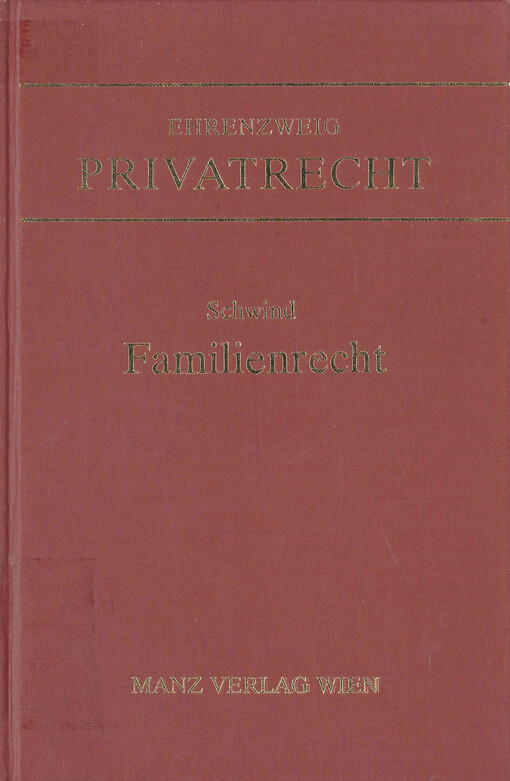 System des österreichischen allgemeinen Privatrechts. 3. Buch, Das Familienrecht