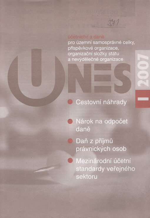 UNES : účetnictví a daně pro územní samosprávné celky, příspěvkové organizace, organizační složky státu a nevýdělečné organizace