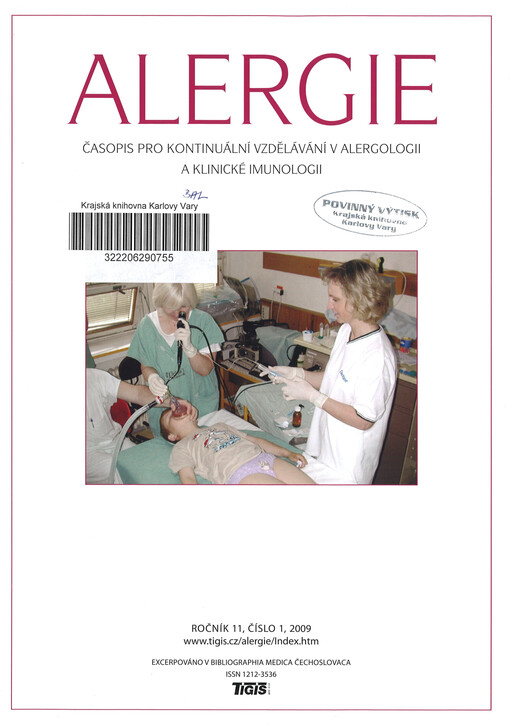 Alergie : časopis pro kontinuální vzdělávání v alergologii a klinické imunologii