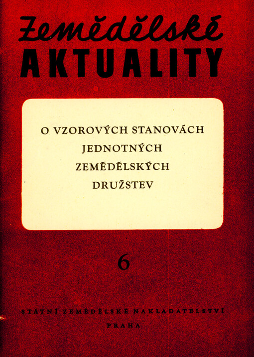 O vzorových stanovách jednotných zemědělských družstev