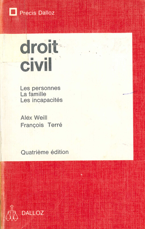 Droit civil : les personnes, la famille, les incapacités