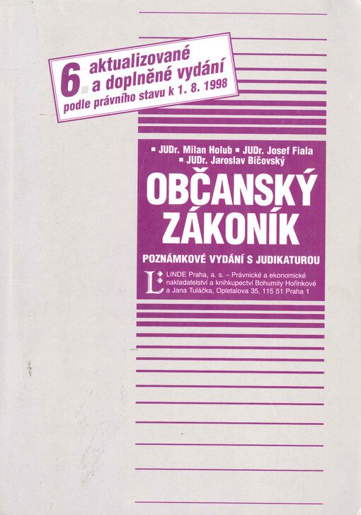 Občanský zákoník : poznámkové vydání s judikaturou a novou literaturou : (včetně věcného rejstříku)
