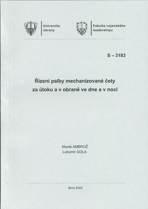 Řízení palby : studijní pomůcka