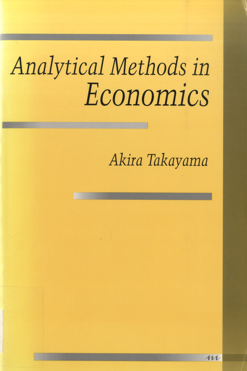Analytical methods in economics