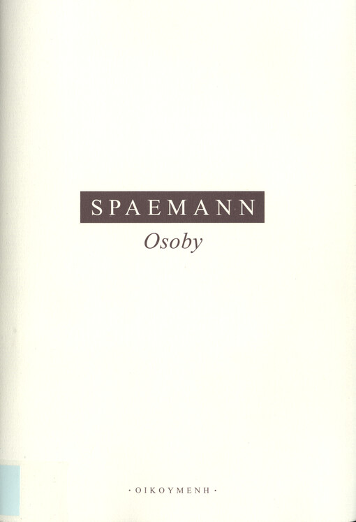 Osoby : pokusy o rozlišení mezi 