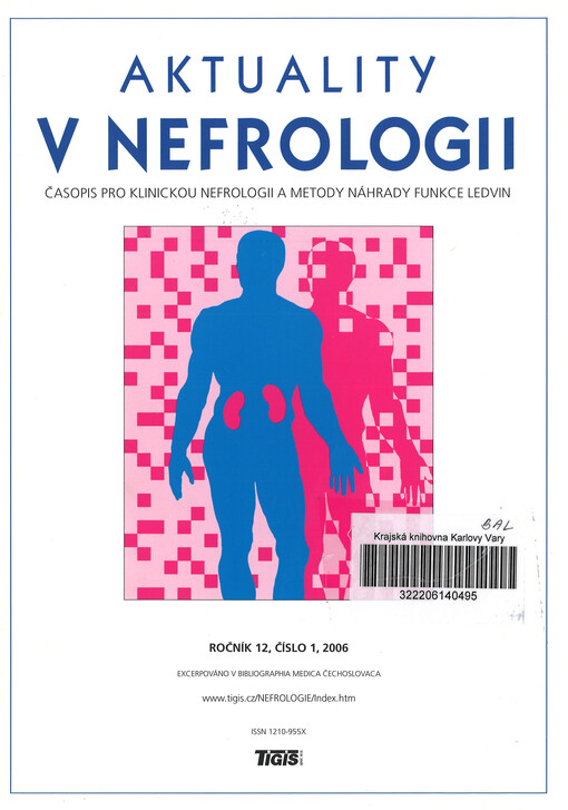 Aktuality v nefrologii : časopis pro klinickou nefrologii a metody náhrady funkce ledvin