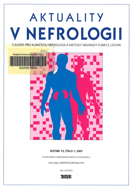 Aktuality v nefrologii : časopis pro klinickou nefrologii a metody náhrady funkce ledvin