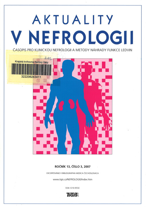 Aktuality v nefrologii : časopis pro klinickou nefrologii a metody náhrady funkce ledvin