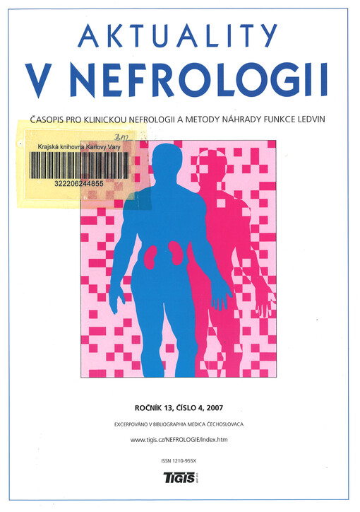 Aktuality v nefrologii : časopis pro klinickou nefrologii a metody náhrady funkce ledvin