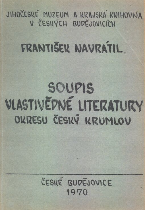 Soupis vlastivědné literatury okresu Český Krumlov