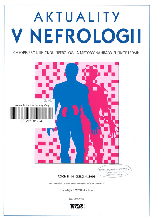 Aktuality v nefrologii : časopis pro klinickou nefrologii a metody náhrady funkce ledvin