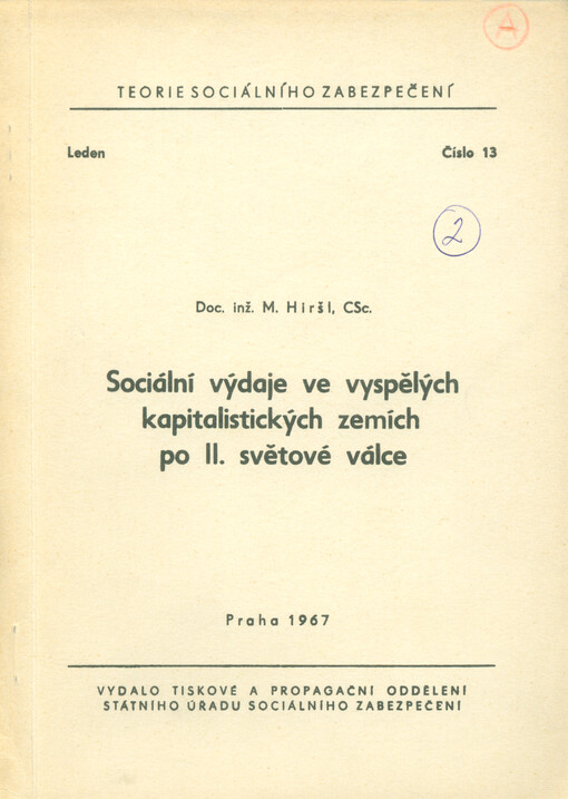 Sociální výdaje ve vyspělých kapitalistických zemích po 2. světové válce