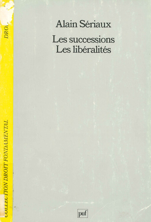 Les successions, les libéralités