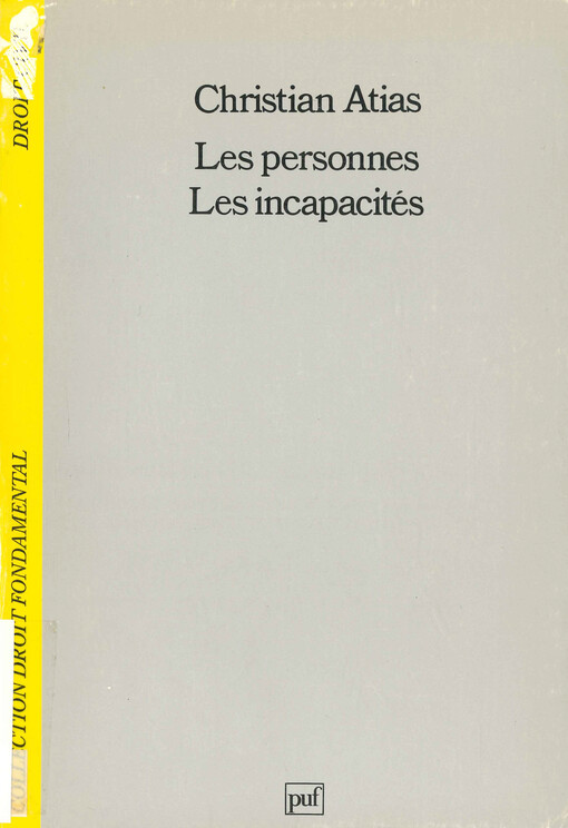 Les personnes, les incapacités