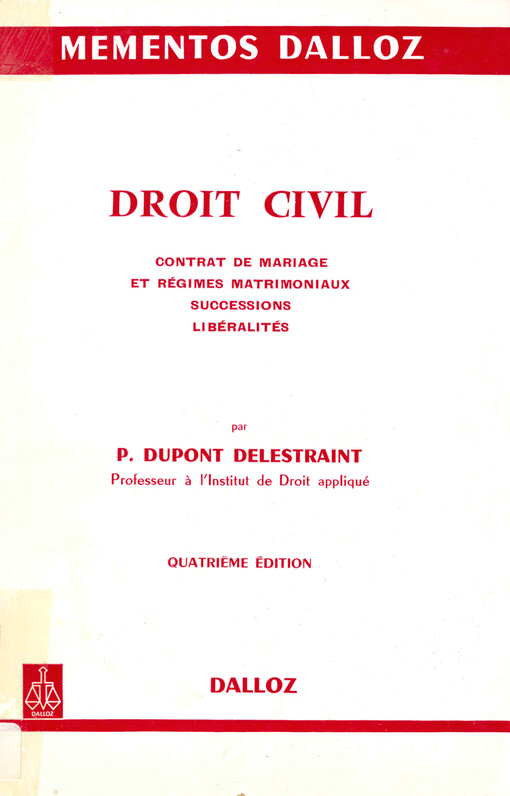 Droit civil : contrat de mariage et régimes matrimoniaux, successions, libéralités