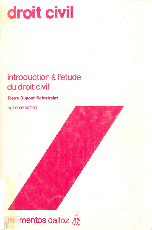 Droit civil : introduction a l'étude du droit civil