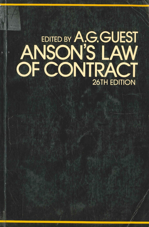 Anson's law of contract