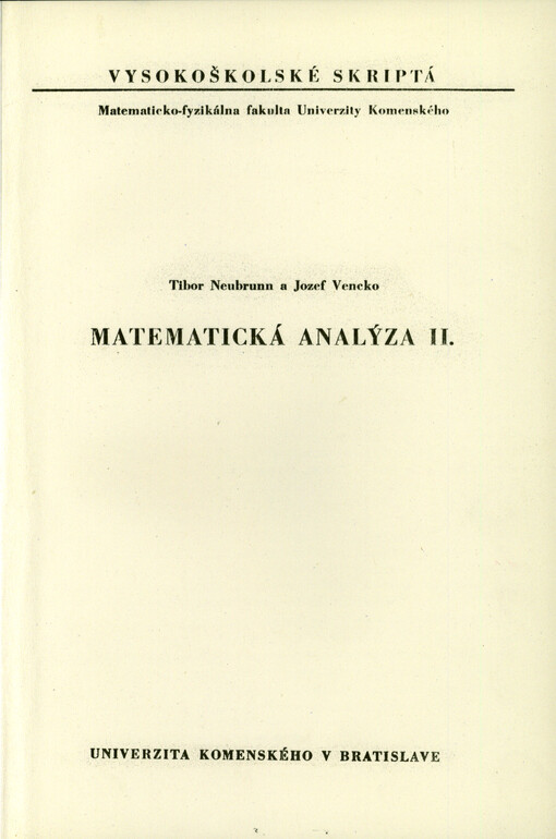 Matematická analýza II.