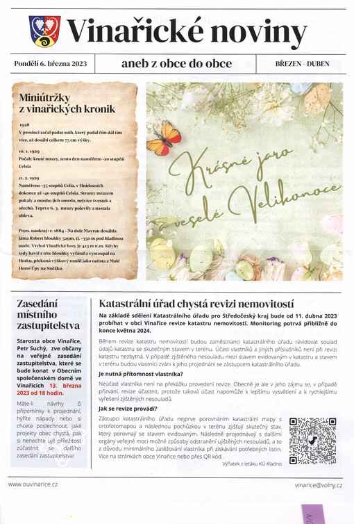 Vinařické noviny, aneb, Z obce do obce
