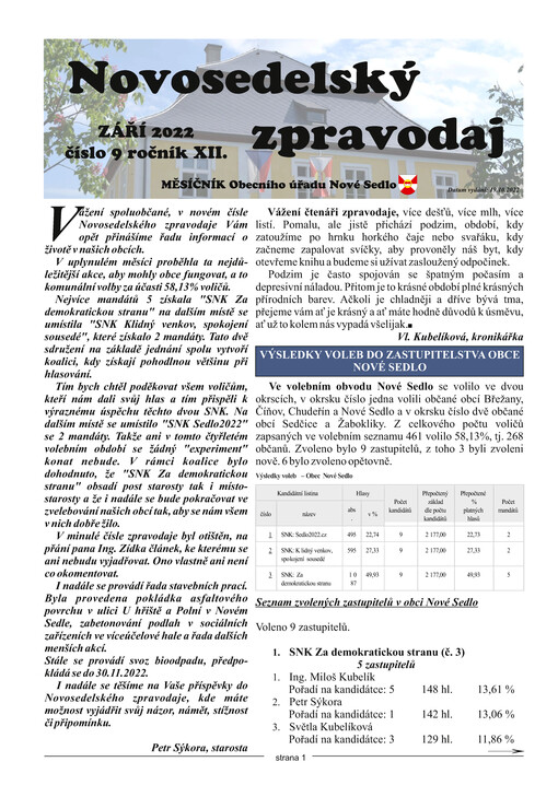 Novosedelský zpravodaj