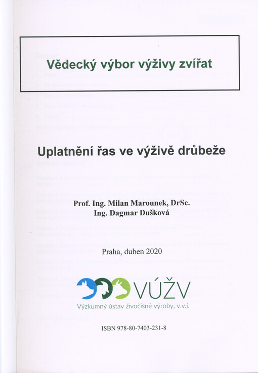 Uplatnění řas ve výživě drůbeže