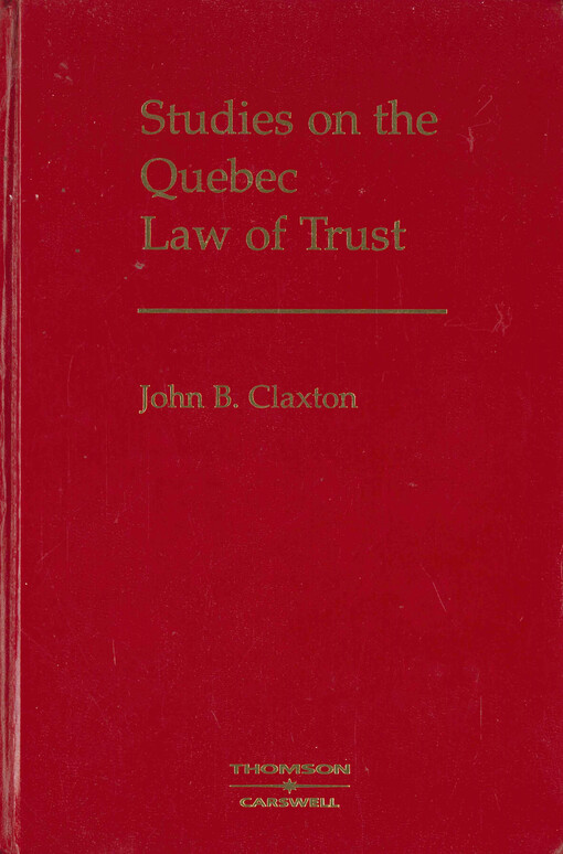 Studies on the Quebec law of trust