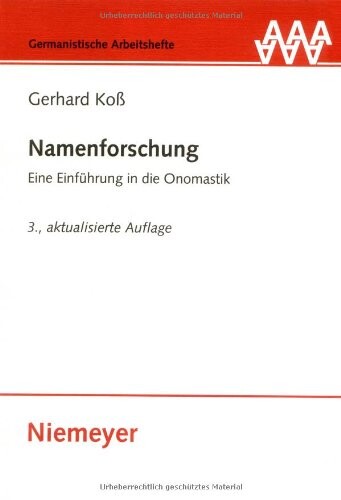 Namenforschung : eine Einführung in die Onomastik