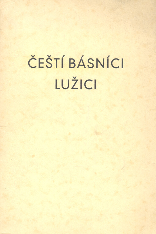 Čeští básníci Lužici