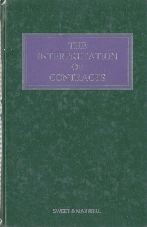 The interpretation of contracts