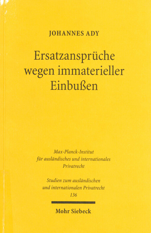 Ersatzansprüche wegen immaterieller Einbußen