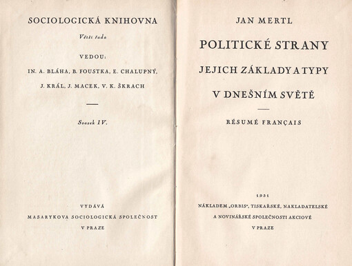 Politické strany, jejich základy a typy v dnešním světě: résumé français
