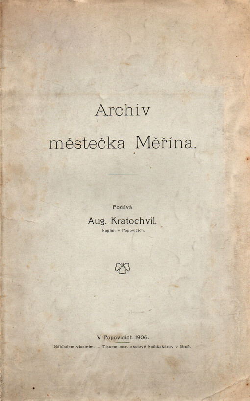 Archiv městečka Měřína